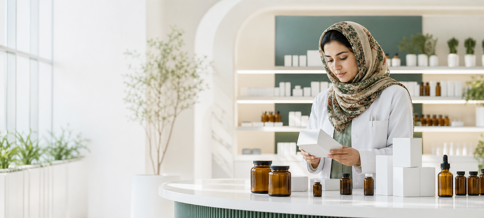 Pharmacist working in a modern healthcare environment